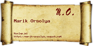Marik Orsolya névjegykártya